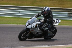 Frank Lamothe on motorcycle track